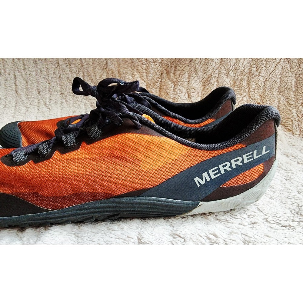 Merrell Vapor Glove 5 Mens 10 Orange Black Barefoot Running Shoes Vibram